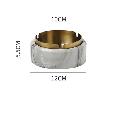 DecorBites™ Gold Plated Marble Texture Ashtray - Smoking Accessories Weed Tray