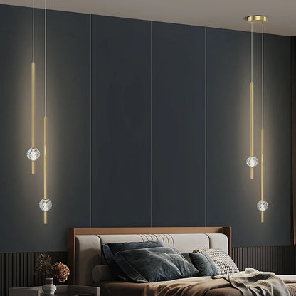 DecorBites™ Crystal LED Chandelier for Nordic Bedroom, Living Room, and TV Wall