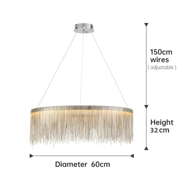 Gold Chain LED Chandelier