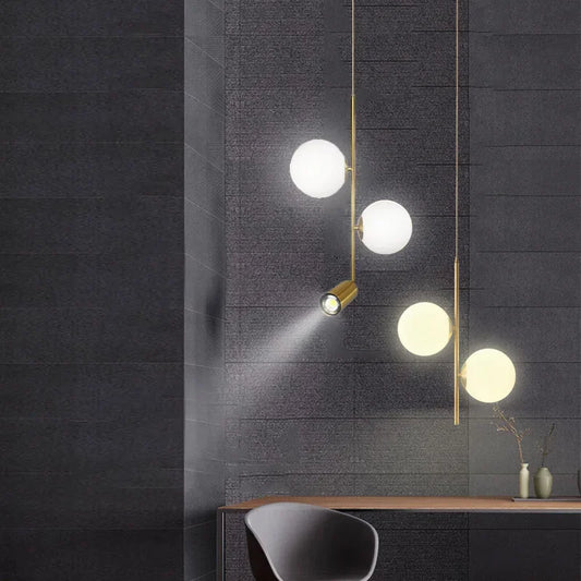 DecorBites™ Glass Ball LED Chandelier: Nordic Modern Pendant Light for Dining Room and Bedroom