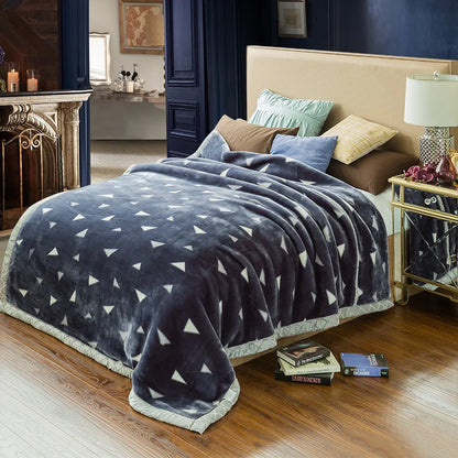DecorBites™ Double Layer Raschel Blankets: Soft Faux Fur Mink Throw for Beds