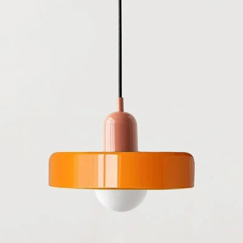 Nordic Vintage Orange Glass Pendant Light
