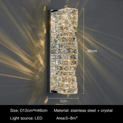 DecorBites™ Crystal Wall Sconce: Elegant Bedroom & Living Room LED Wall Lamp