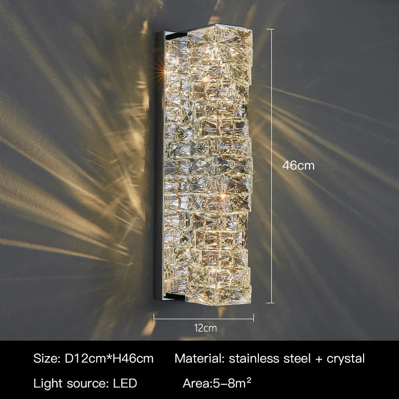 DecorBites™ Crystal Wall Sconce: High-Quality LED Wall Lamp for Bedroom, Living Room Decor