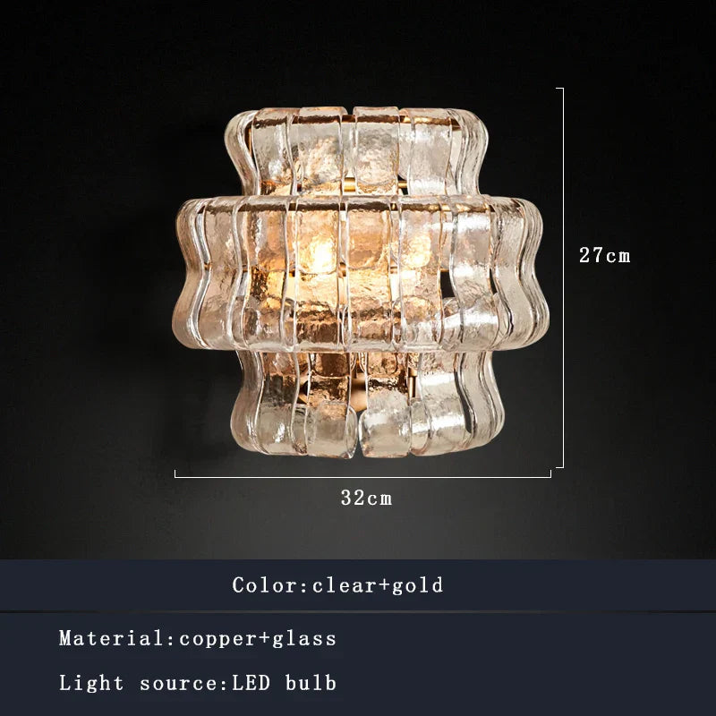 DecorBites™ Dark Brown Glass Wall Sconce Lamps, LED Decoration for Living Room, Aisle, Bedside