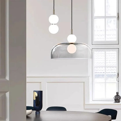 DecorBites™ Double Balls Glass Chandelier Pendant Light for Kitchen Dining Room