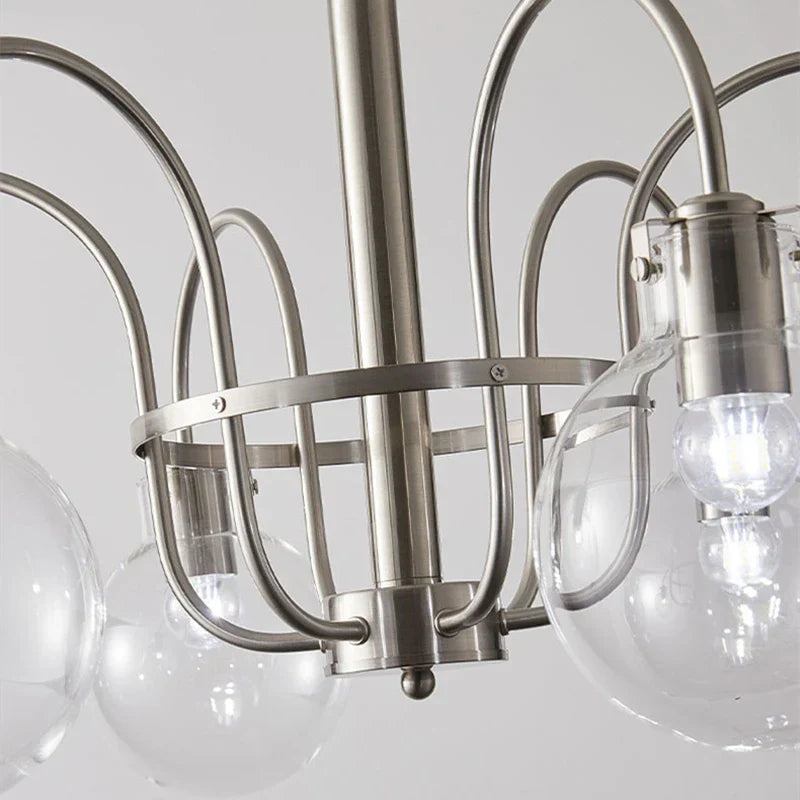 DecorBites™ Glass LED Chandelier: Retro Bauhaus Design for Living Room, Bedroom, Kitchen, or Dining Table
