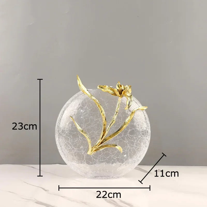 Gold Glass Floral Vase