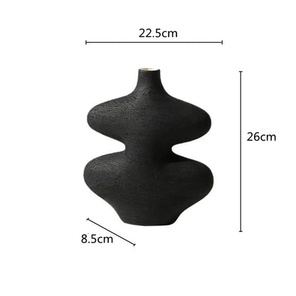 DecorBites™ Geometric Ceramic Vase Set Black White Crafts Home Decor Flower Arrangement