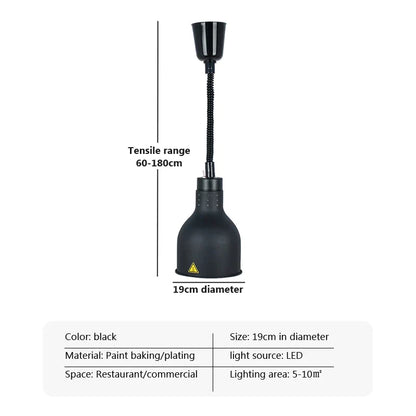 DecorBites™ Electric Heat Lamp Telescopic Food Preservation Pendant Light for Restaurants