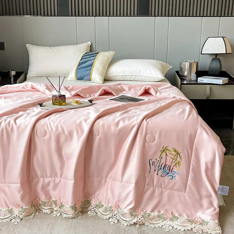 Embroidered Lace Summer Quilt