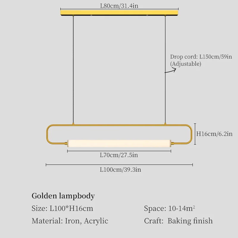 Gold Contemporary Pendant Light
