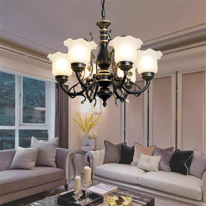 DecorBites™ Glass Shade Ceiling Chandelier for Home Decor Lighting