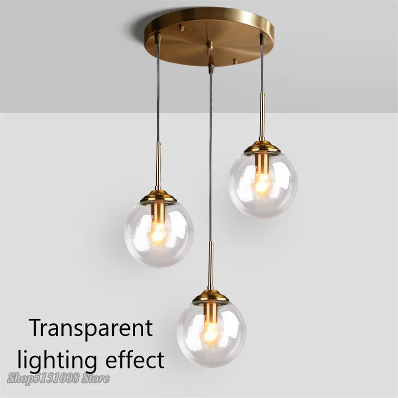 DecorBites™ Glass Pendant Lights: Modern LED Hanging Lamp for Home Lighting Fixtures