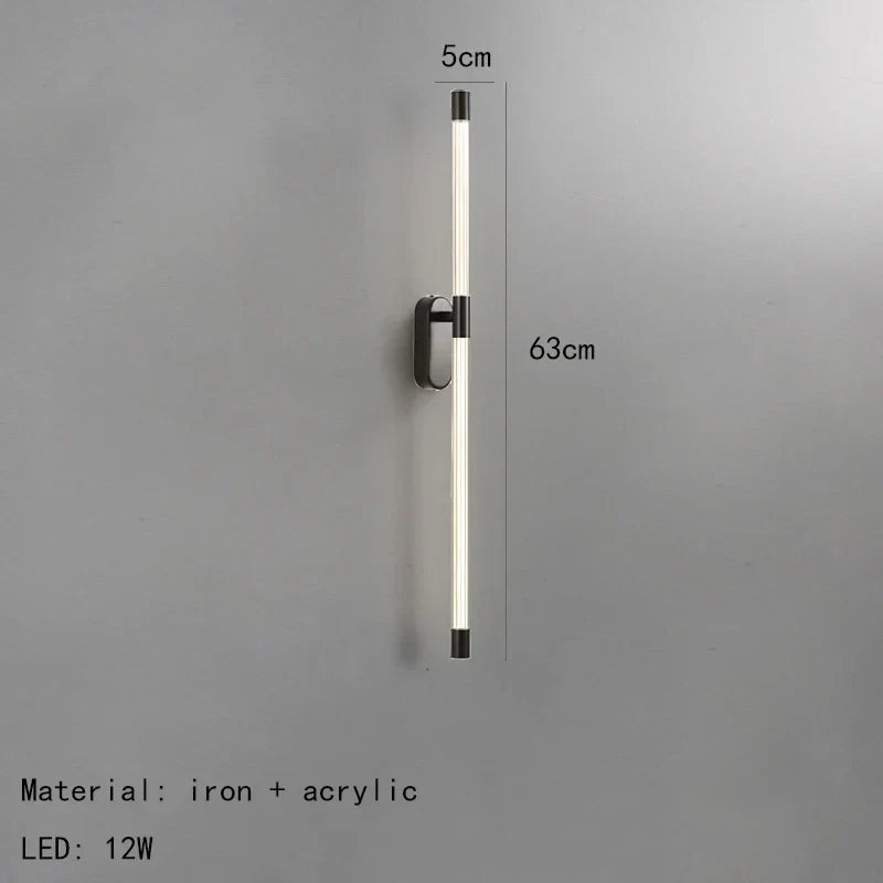 DecorBites™ Acrylic Line LED Wall Lights Dimming Gold Black Metal for Living Room Bedroom