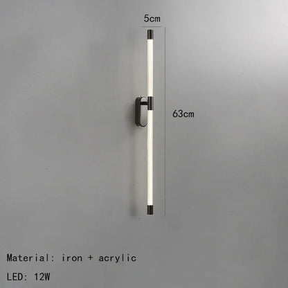 DecorBites™ Acrylic Line LED Wall Lights Dimming Gold Black Metal for Living Room Bedroom