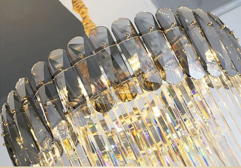 DecorBites™ Crystal LED Pendant Chandelier: Stylish Lighting for Home Decor & Elegant Spaces.