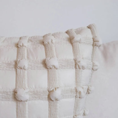 DecorBites™ Cream White Plaid 3D Bubble Cushion Cover - Light Luxury Decorative Sofa Pillow Cover