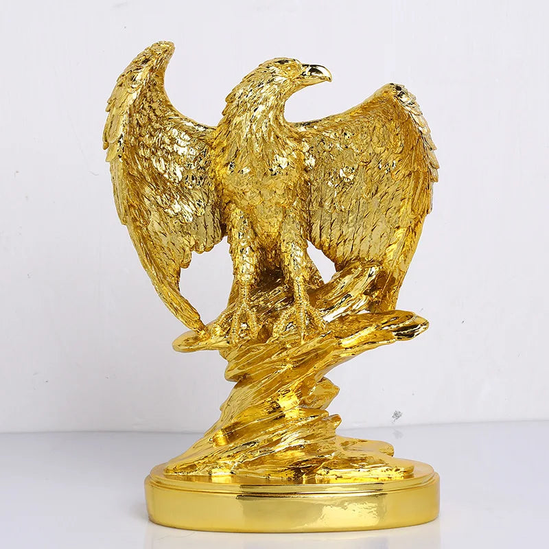 Gold Resin Eagle Statue