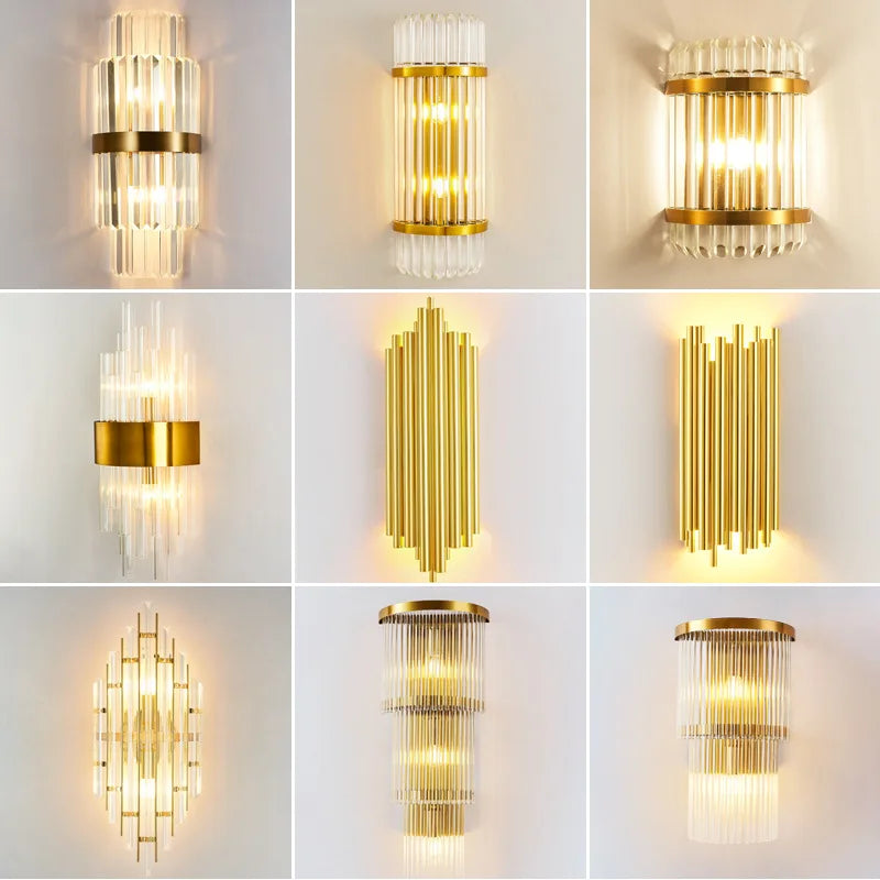 Gold Crystal Modern Wall Lights