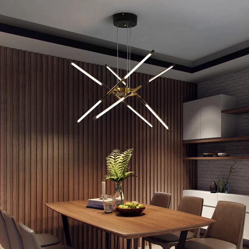 Gold LED Ceiling Chandelier 12-Head Dimmable