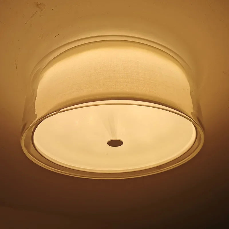 DecorBites™ Glass Shade Ceiling Lamp: Round Flush Mount Light for Hallway, Bedroom, Kitchen.