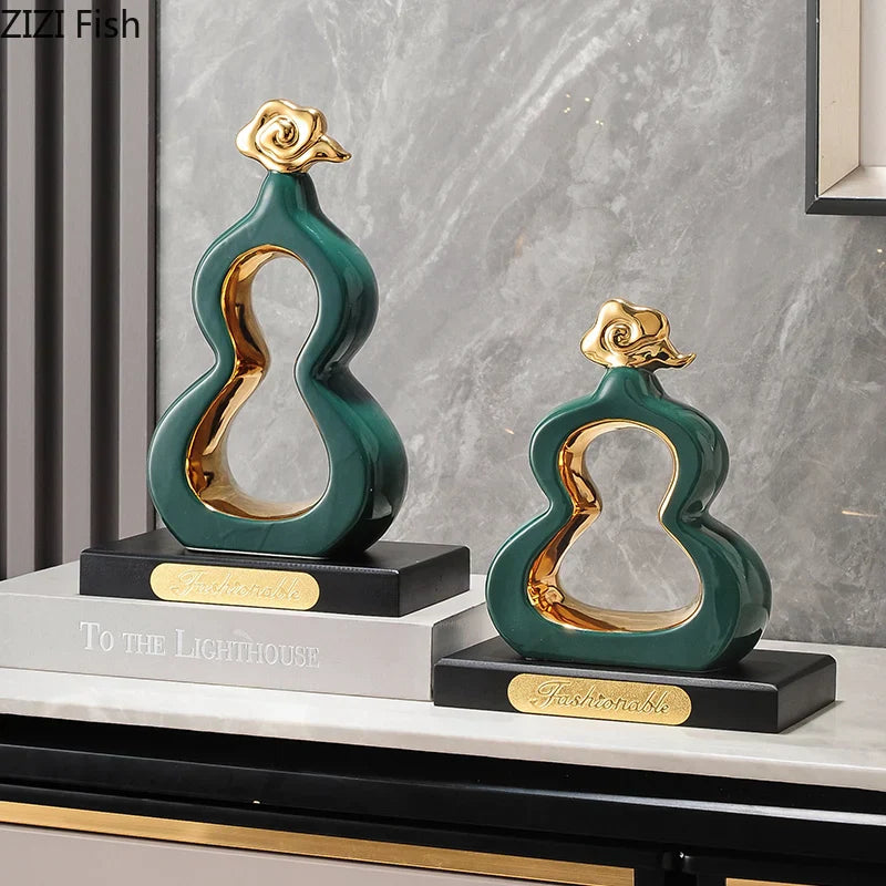 Gold Gourd Desk Sculpture