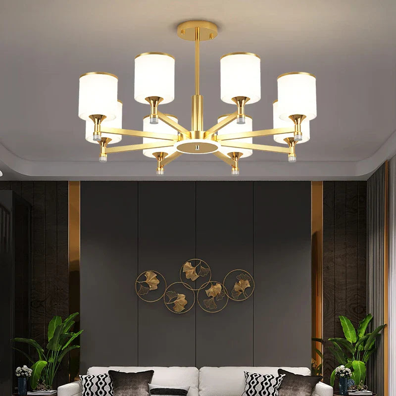 DecorBites™ Glass Chandelier: Nordic Modern LED Hanging Light for Living Room and Bedroom