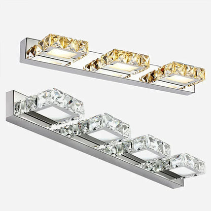 DecorBites™ Crystal LED Mirror Light: Modern Bathroom Wall Sconce Stainless Steel Lighting Fixtures