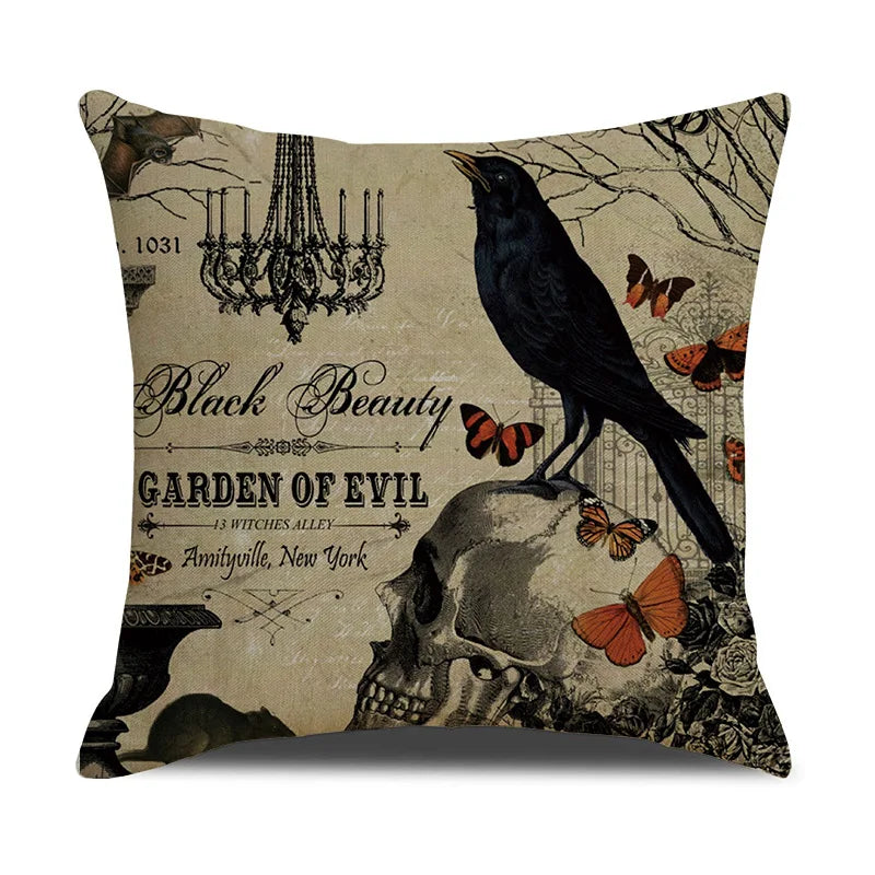 Pumpkin Witch Print Pillowcase