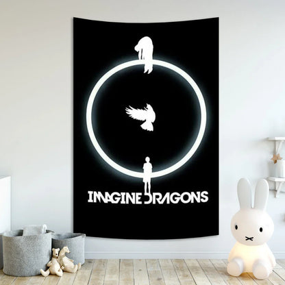 DecorBites™ Imagine Dragons Band Poster Tapestry Rock Singer Wall Art Banner Decoration