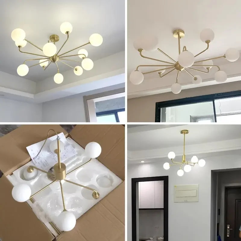 DecorBites™ Copper Ceiling Chandelier for Home Decor Lighting