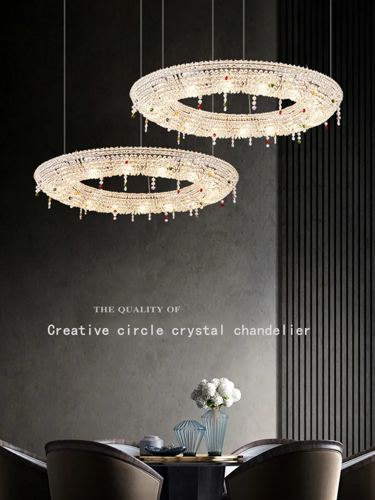 DecorBites™ Crystal Oval Chandelier with LED Lights for Modern Luxury Living Spaces