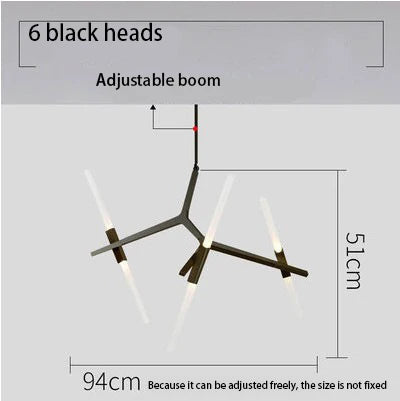 Black Gold LED Pendant 16-Head Dual-Tone