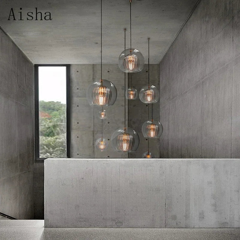 DecorBites™ Glass Ball LED Pendant Lights: Modern Nordic Kitchen Hanging Lamp for Home Decor