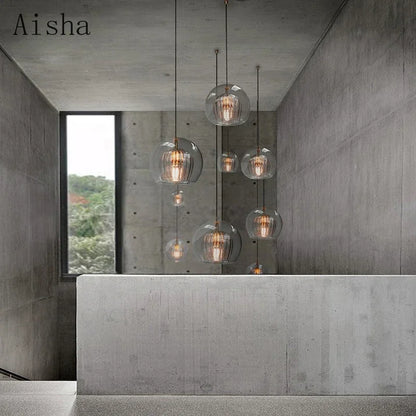 DecorBites™ Glass Ball LED Pendant Lights: Modern Nordic Kitchen Hanging Lamp for Home Decor