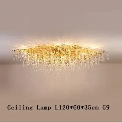 DecorBites™ Crystal Water Drop LED Chandelier for Luxurious Living Room Decor.