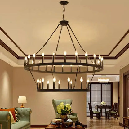 DecorBites™ Iron Round LED Pendant Chandelier for Living, Cafe, Restaurant décor