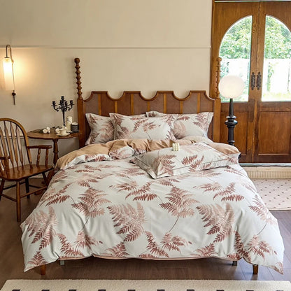 DecorBites™ Cotton Bedding Set Queen King Size Sheet Pillowcase Blanket Cover
