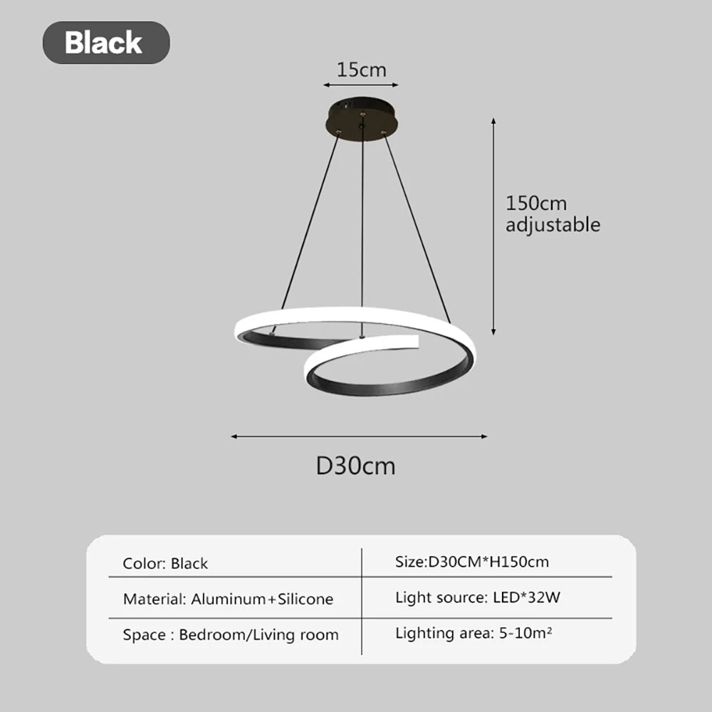 Black Double-Ring Pendant