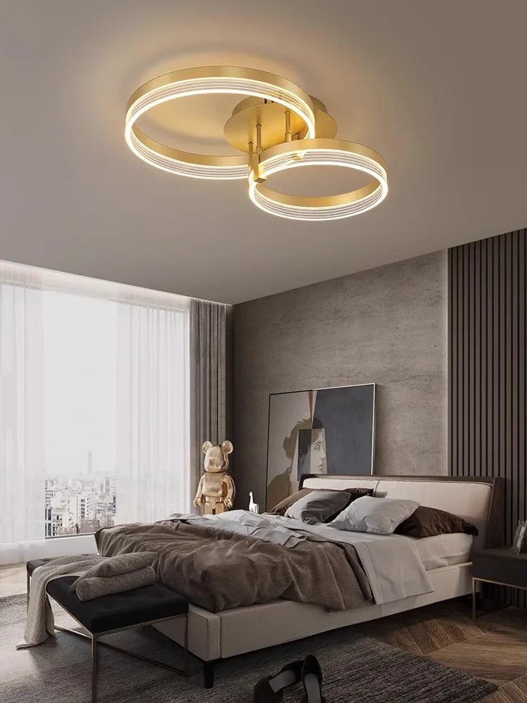 DecorBites™ Acrylic Round Ring Ceiling Light LED Chandelier Modern Minimalism for Living Room and Kitchen