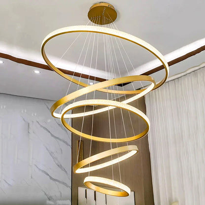 DecorBites™ Crystal Chandelier: Modern Stair Pendant Light for Living Room, Interior Lighting Fixture