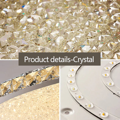 DecorBites™ Crystal Round Ceiling Lamp: Nordic Light Luxury LED Home Lighting for Bedroom and Living Room