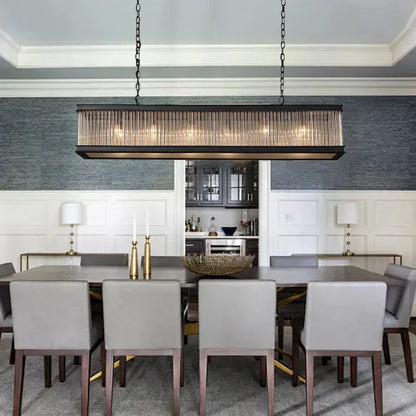 DecorBites™ Kristal Glass Rectangle Pendant Lights - Nordic Classic Dining Table Luminaire