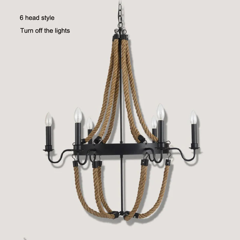 Hemp Vintage Loft Chandelier