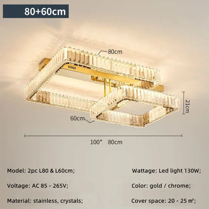 DecorBites™ Crystal Dimmable Ceiling Light - Luxury Living Room Bedroom Lamp