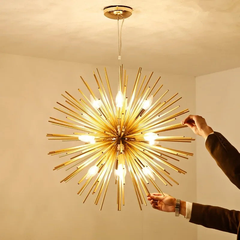 DecorBites™ Geometric Ball Chandelier: Modern LED Lighting for Living Room and Dining Room