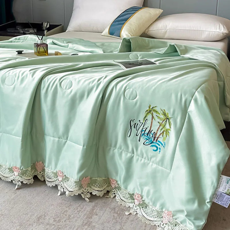 Embroidered Lace Summer Quilt