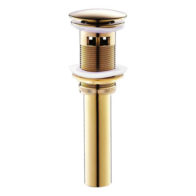 Gold Brass Basin Faucet Tall With Overflow