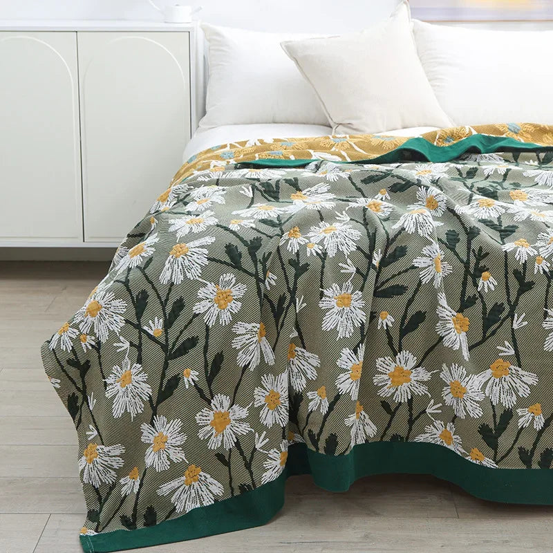 DecorBites™ Cotton Throw Blanket - Retro Chinese Style Quilt & Sofa Cover
